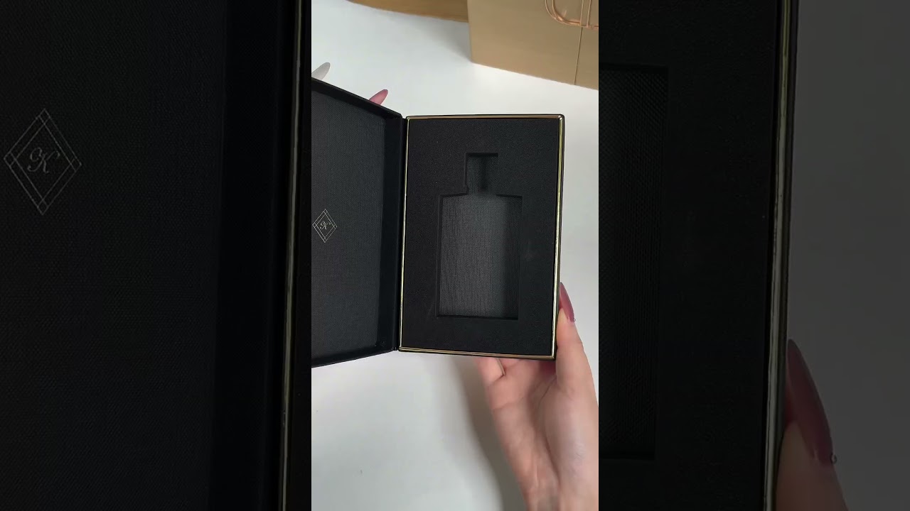 Luxury Perfume Box Design | Black Textured Paper + Flip-Lid + EVA Insert. #perfumebox #luxurybox