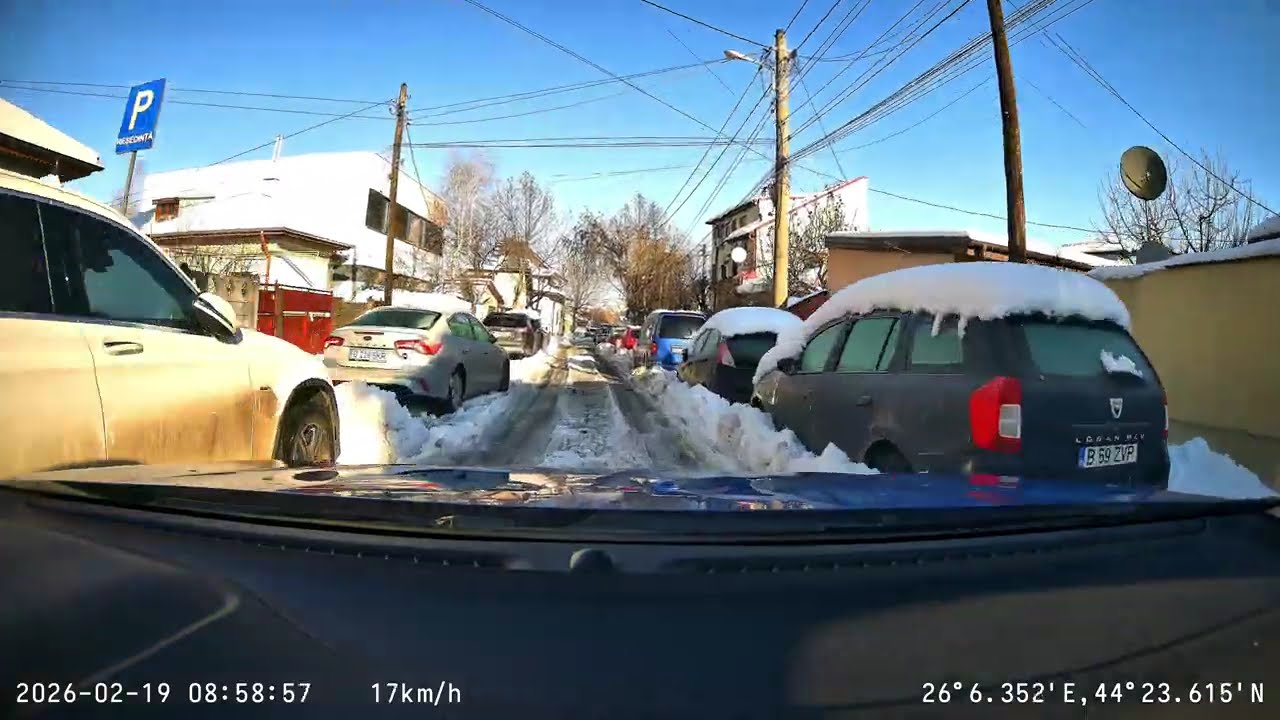 Bucharest After the Snow Chaos 🇷🇴 | 4K Sunny Winter Drive &ndash; Side Streets Still Frozen