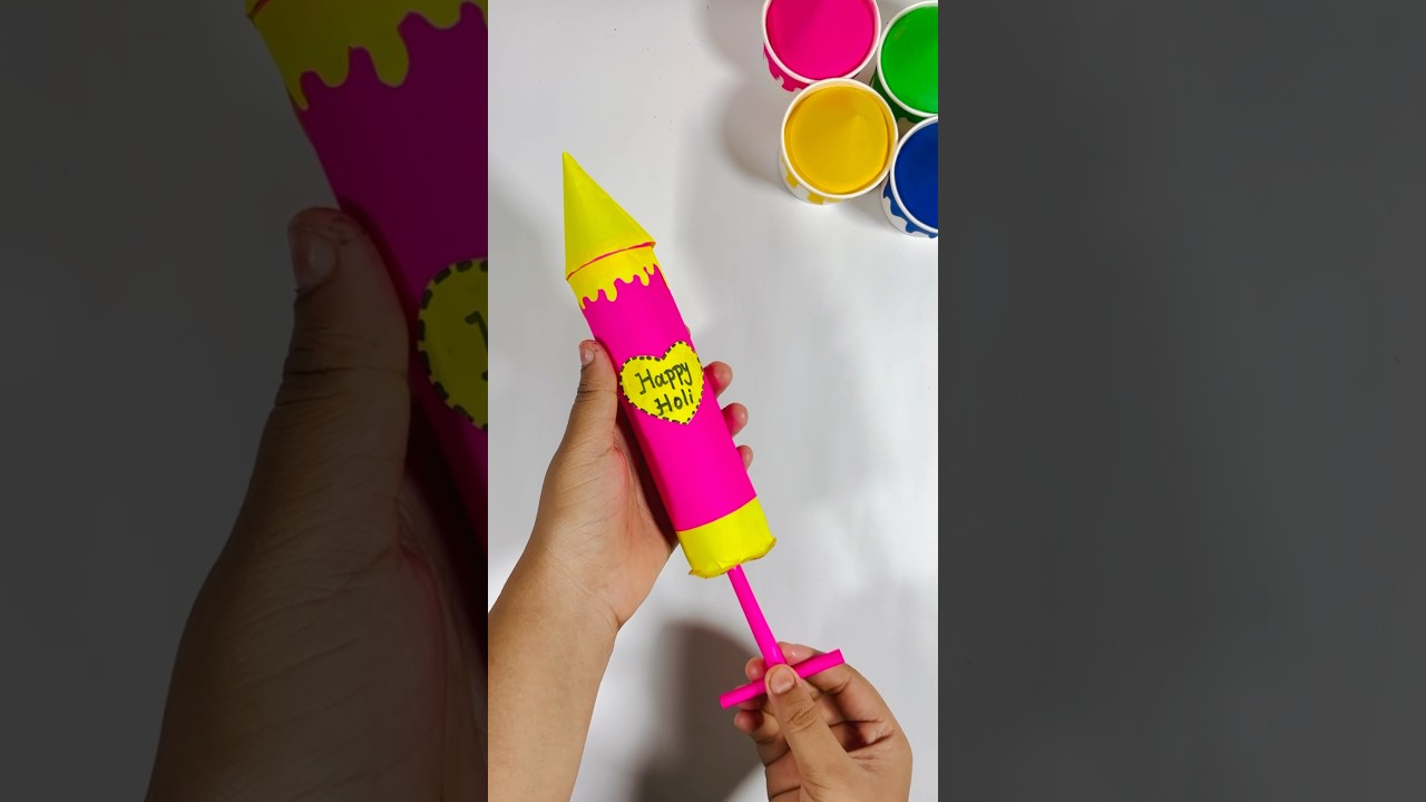 DIY Pichkari | Holi Gift Idea | Holi easy Craft #holi #pichkari #happyholi #holipichkari