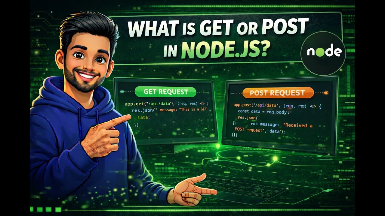 GET vs POST in Express.js | app.get() and app.post() Explained for Beginners #nodejs