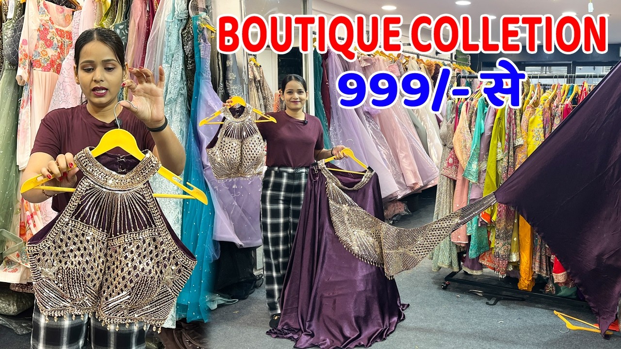 999/- DESIGNER BOLLYWOOD STYLE DRESS🥰 NEW LATEST CROP TOP LEHENGA INDO FUSION WEAR & SAREE
