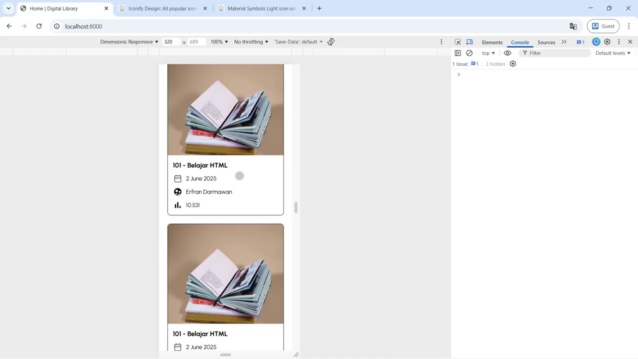 Website Perpustakaan Digital Eps 16 : Finalisasi Desain Halaman Home Part 2 & Integrasi