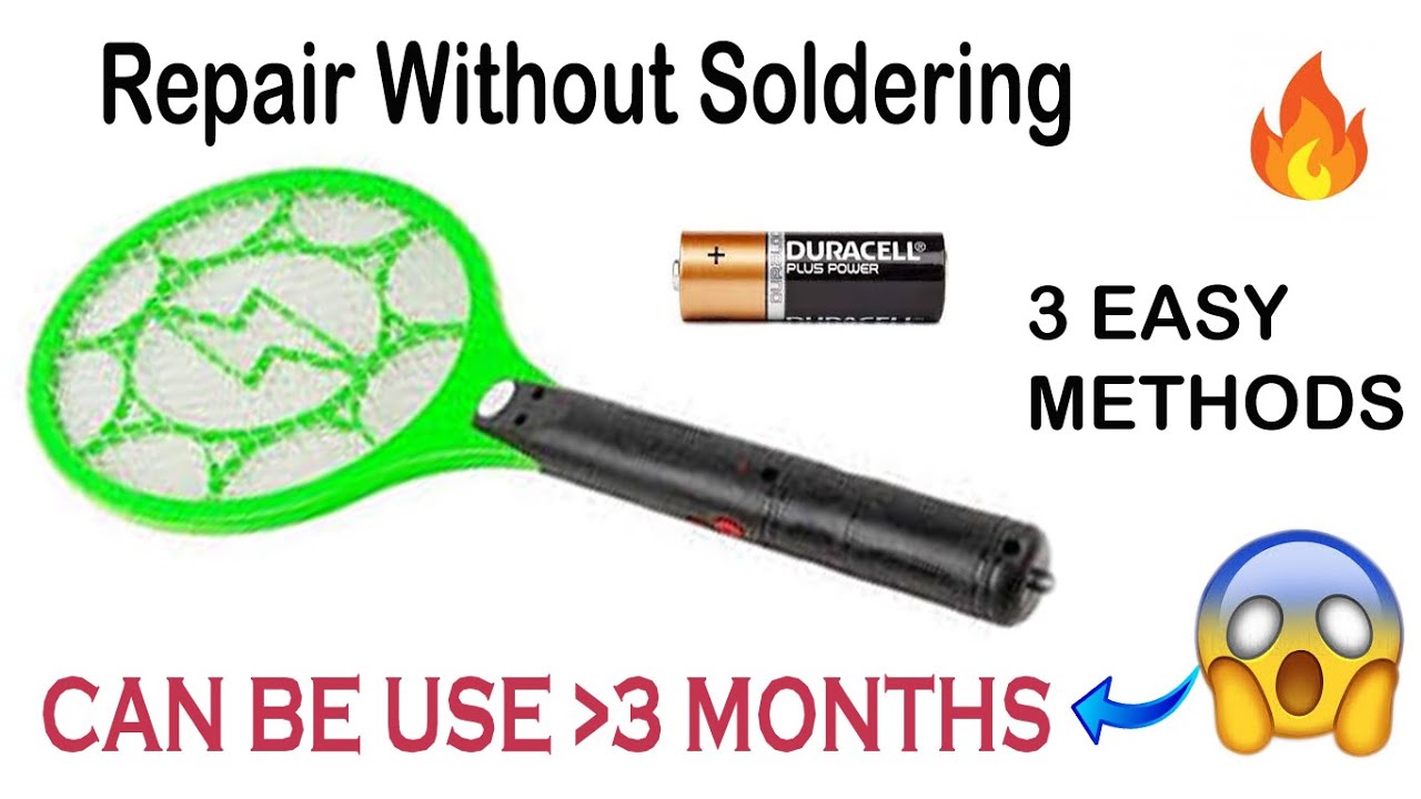 How to Repair Mosquito Bat at Home | Battery repair Just  ₹30 | without soldering iron Latest Tricks