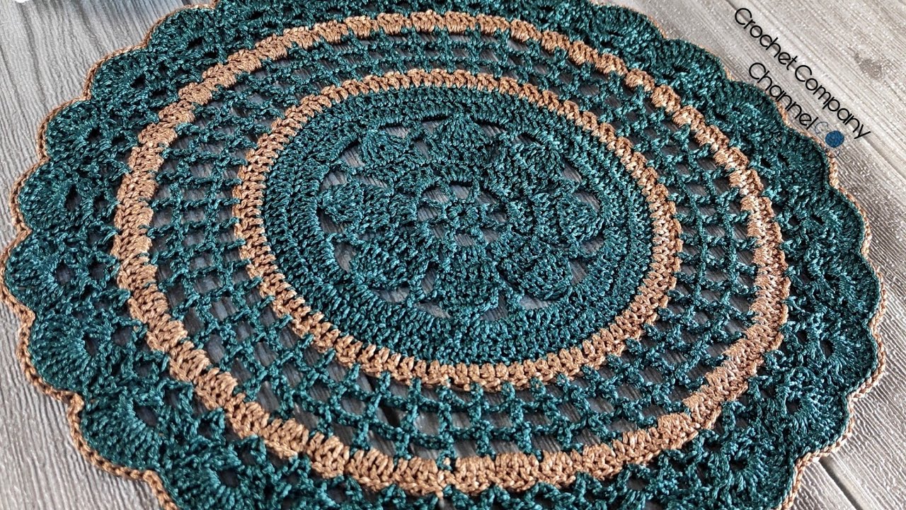 كروشيه مفرش دائرى _ Crochet Tablecloth