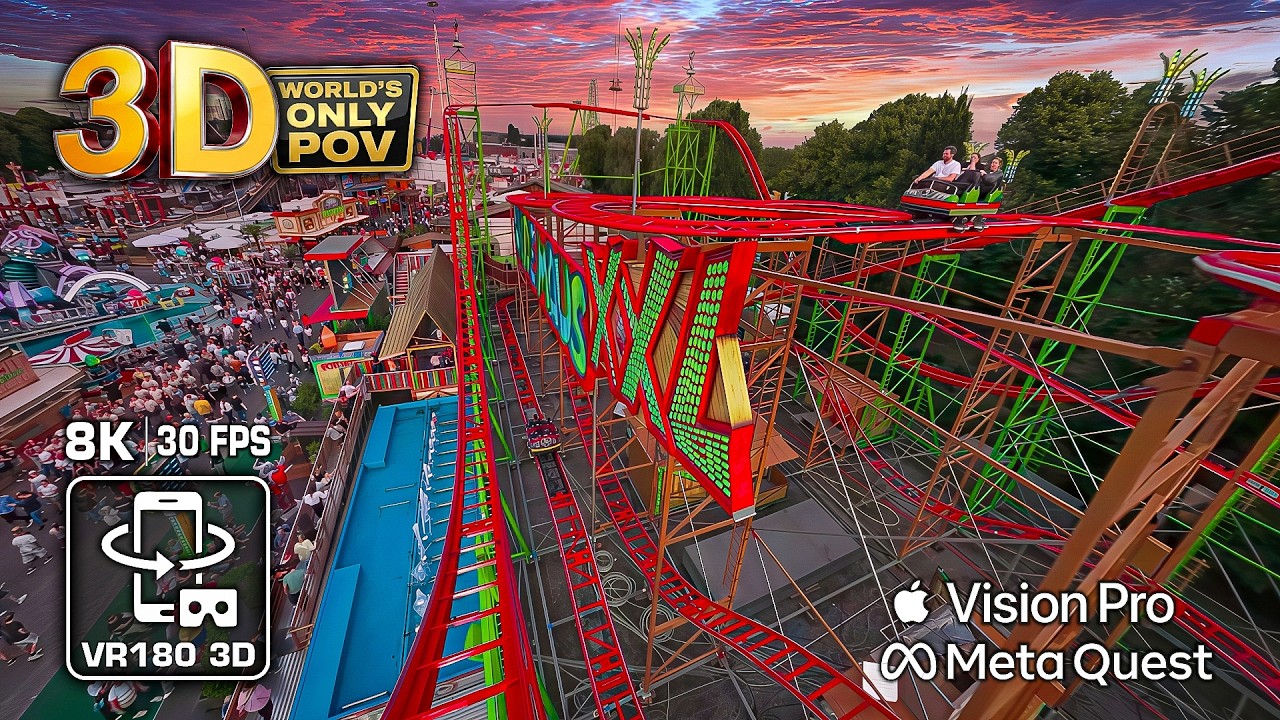 3D 8K WILDE MAUS XXL: Безумно реалистичный заезд на американских горках 🟨 CRANGER KIRMES VR180 POV
