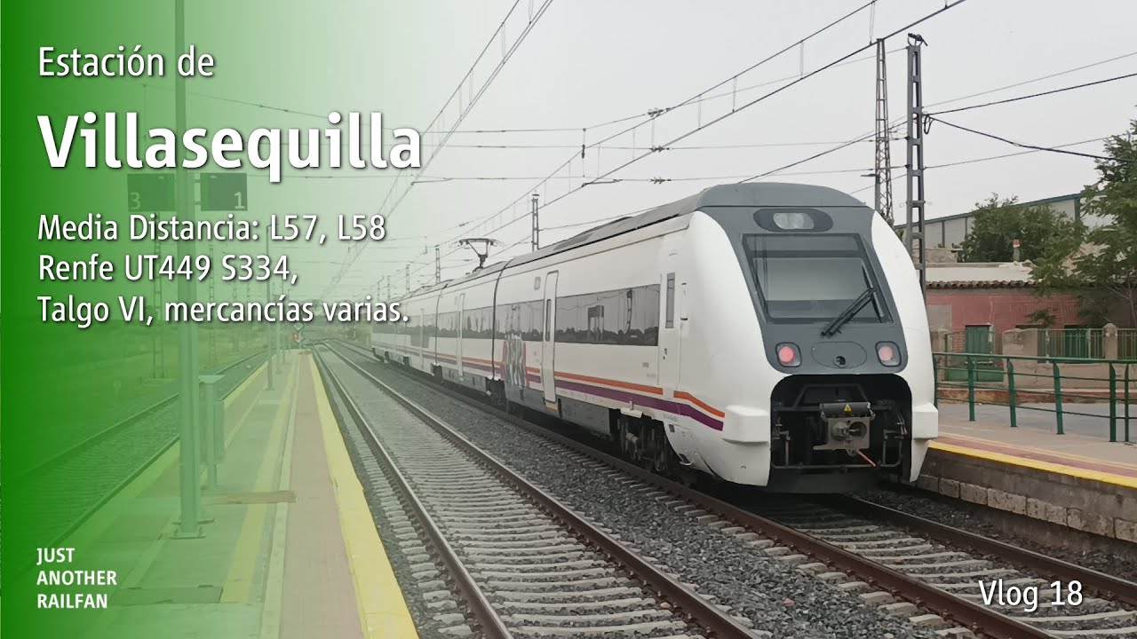 Estación de Villasequilla (Media Distancia: Líneas 57 y 58) (Renfe 449, 334, Talgo VI) | Vlog 18