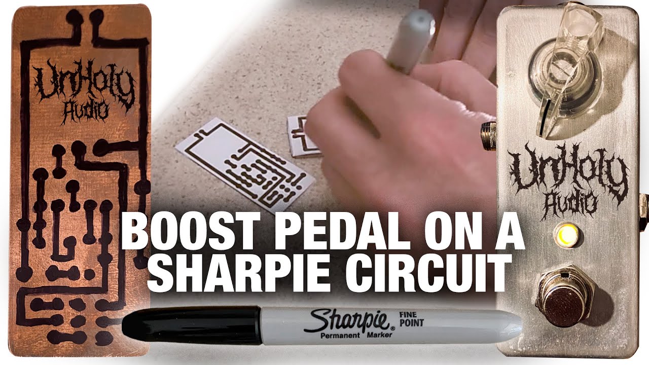 DIY Boost pedal with a sharpie etched circuit!