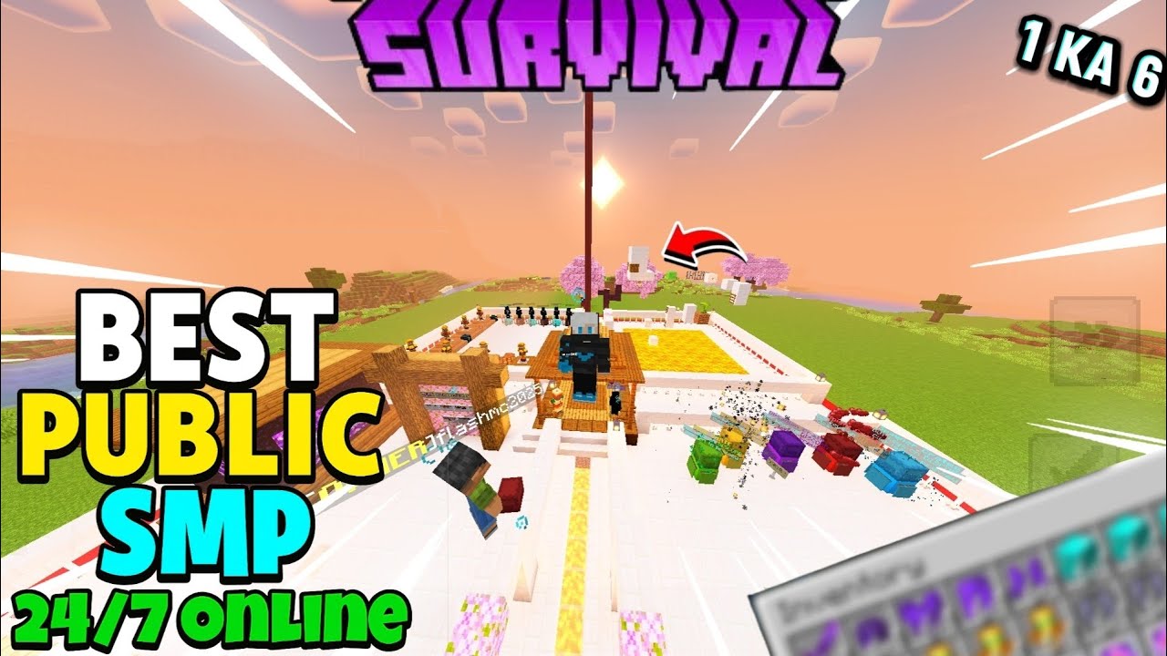 🍟 New Best Public Survival Smp Server For Minecraft 🍿 | Java/Pe/Pojav | 24/7 Online | Free To Join 🌷