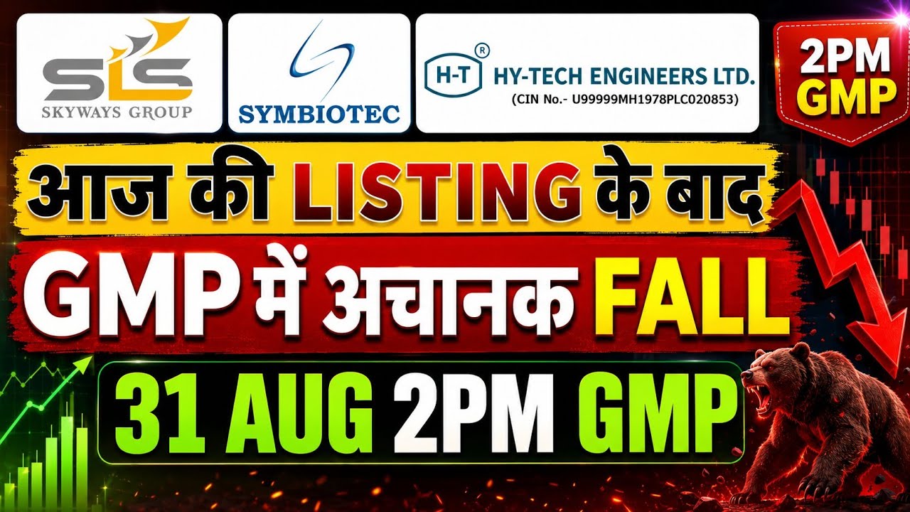 Skyways Air Services IPO GMP TODAY✅ symbiotec ipo listing💥hy tech engineers ipo gmp today✨Listings✅