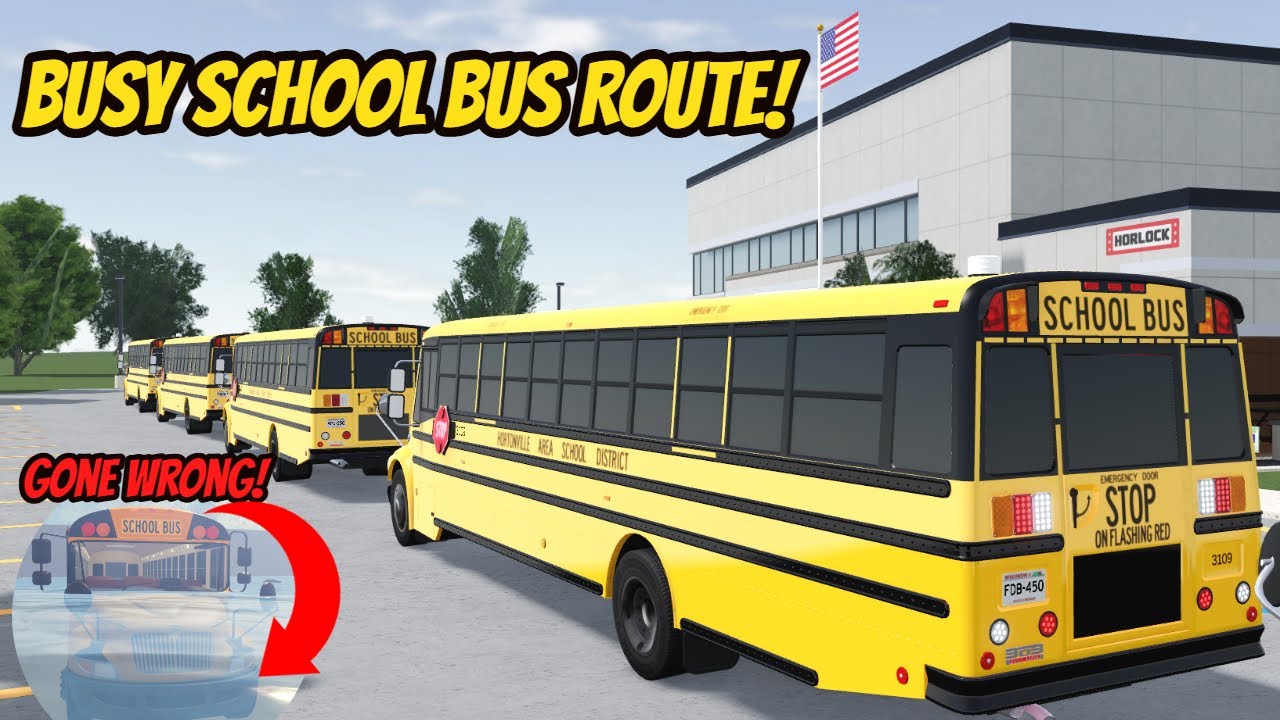 Greenville, Wisc Roblox l *NEW* Busy School Bus Route CRASHES Roleplay