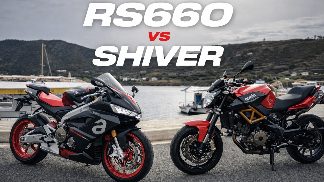 Aprilia Shiver 750 и Aprilia RS660 на извилистых красивых дорогах