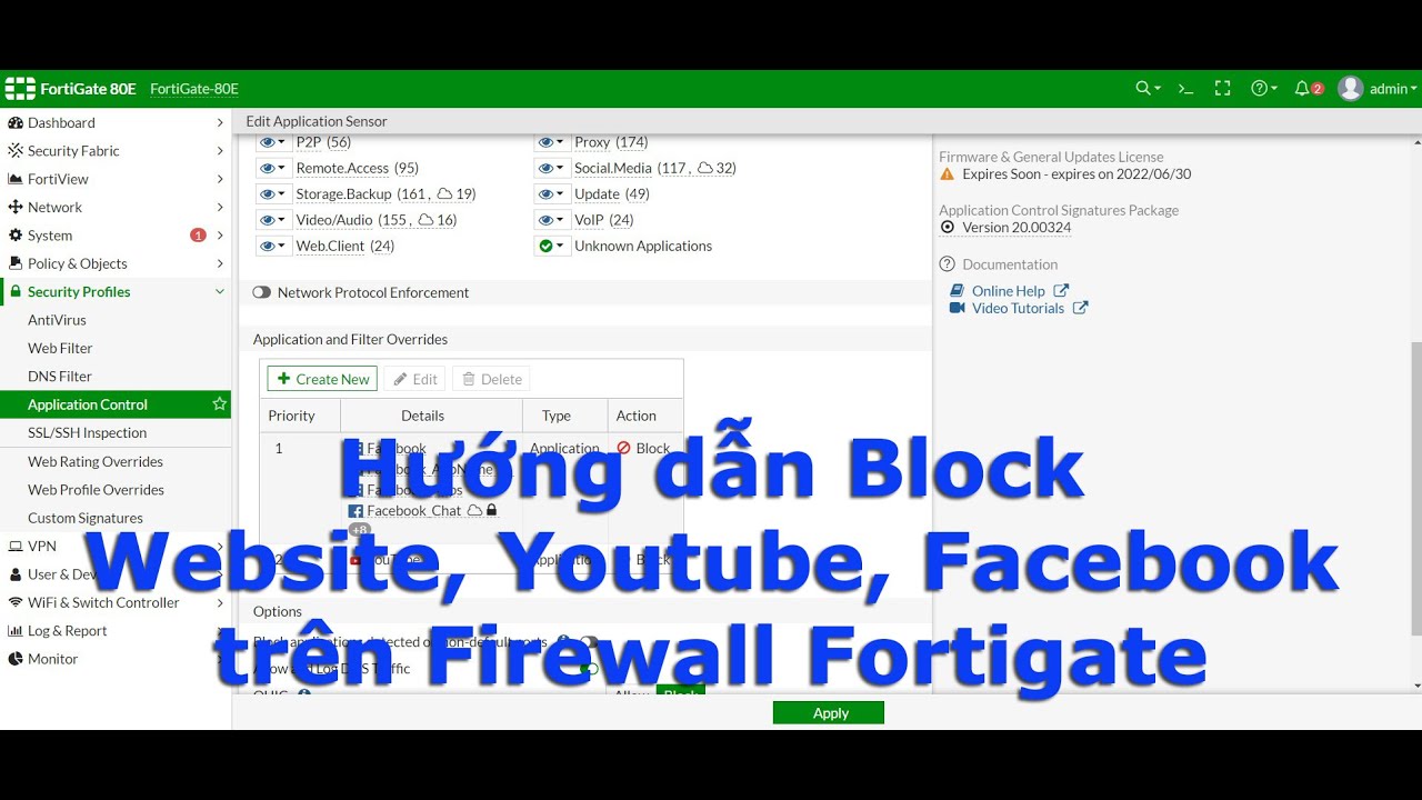 Chặn Website, Facebook, Youtube trên Fortinet Fortigate