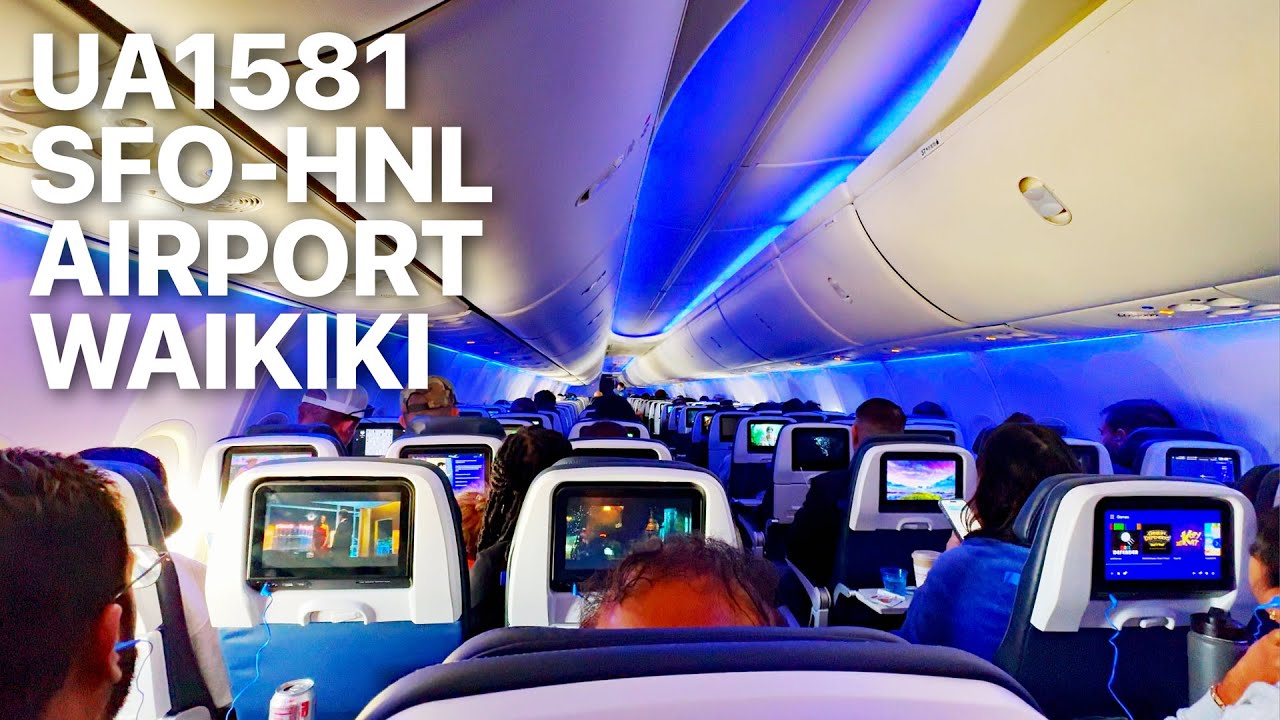 Traveling to Honolulu, Airport & Hawaii Walk | SFO, HNL, UA158 & Waikiki | 4K