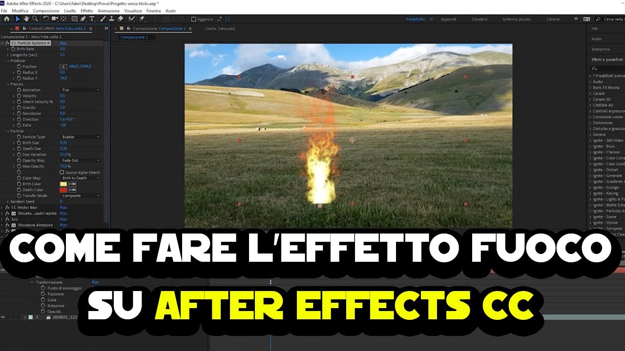 Come fare l'effetto fuoco su After Effects CC