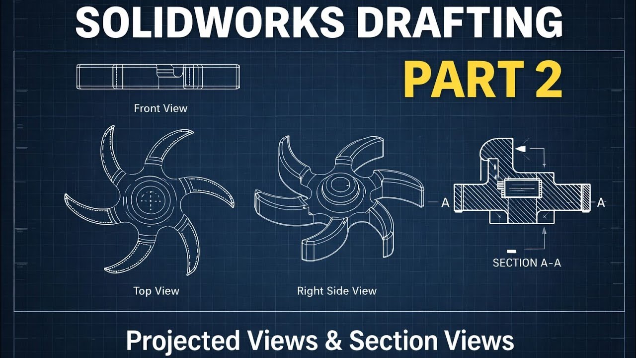 SolidWorks Drafting Tutorial Part 2 | 2D Drawing Basics for Beginners
