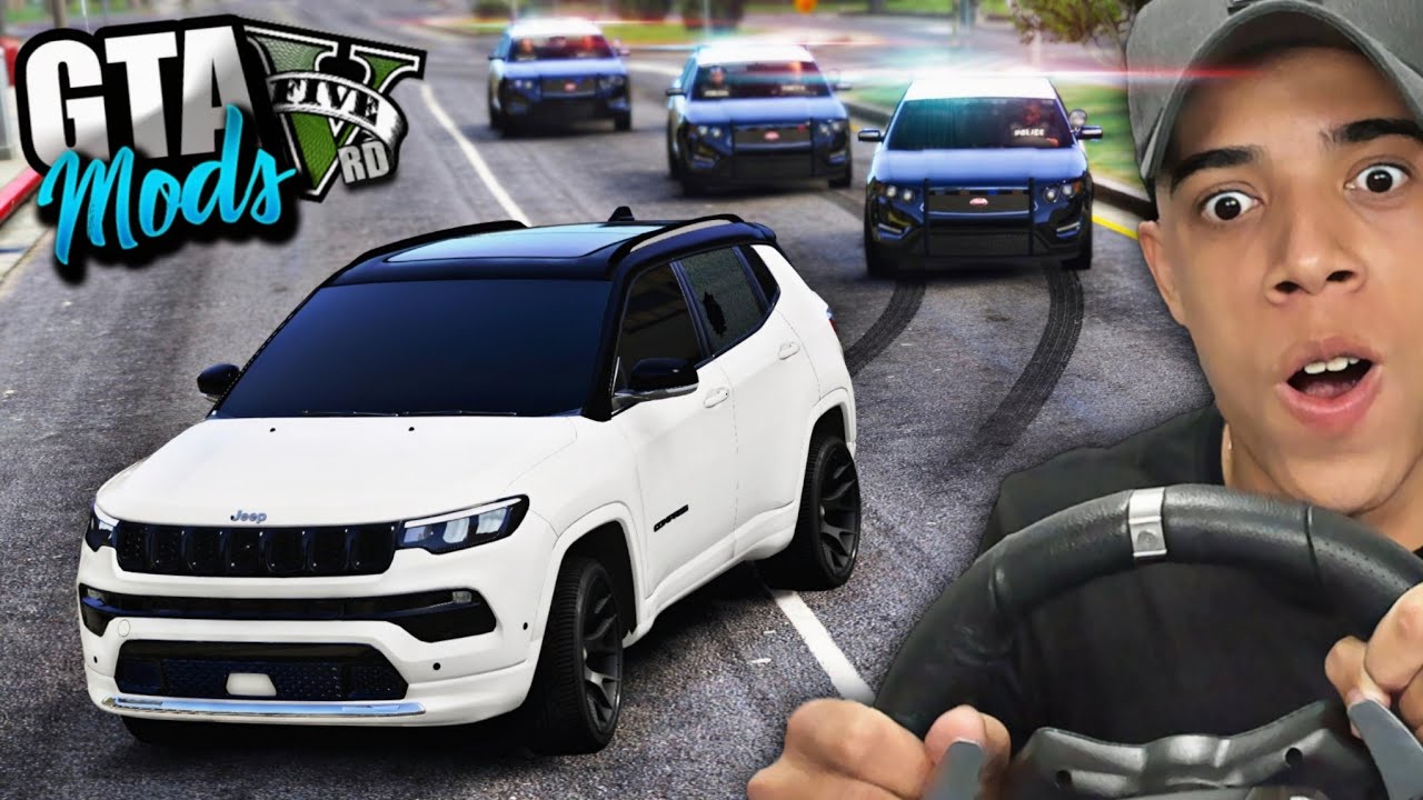 FUGA INSANA com MEU CARRO DA VIDA REAL no GTA 5 (JEEP COMPASS) - GTA 5 Mods