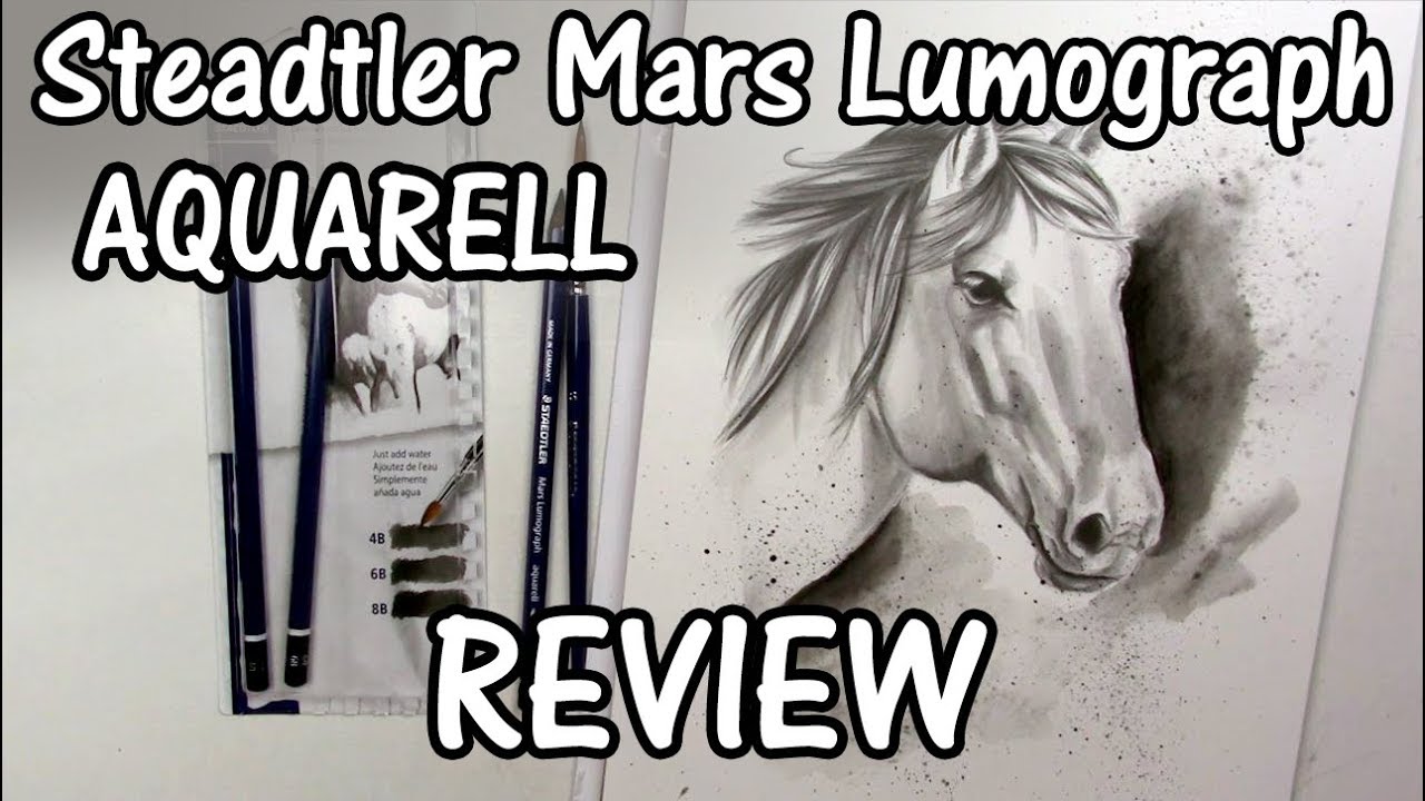 ART SUPPLIES REVIEW: painting a horse with Staedtler Mars Lumograph Aquarell water soluble pencils