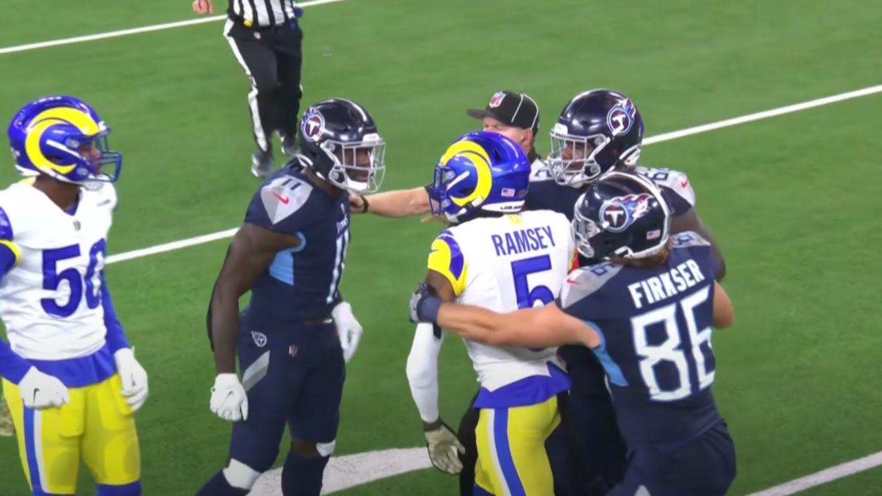 Jalen Ramsey HEATED MOMENT w/ A.J. Brown after play