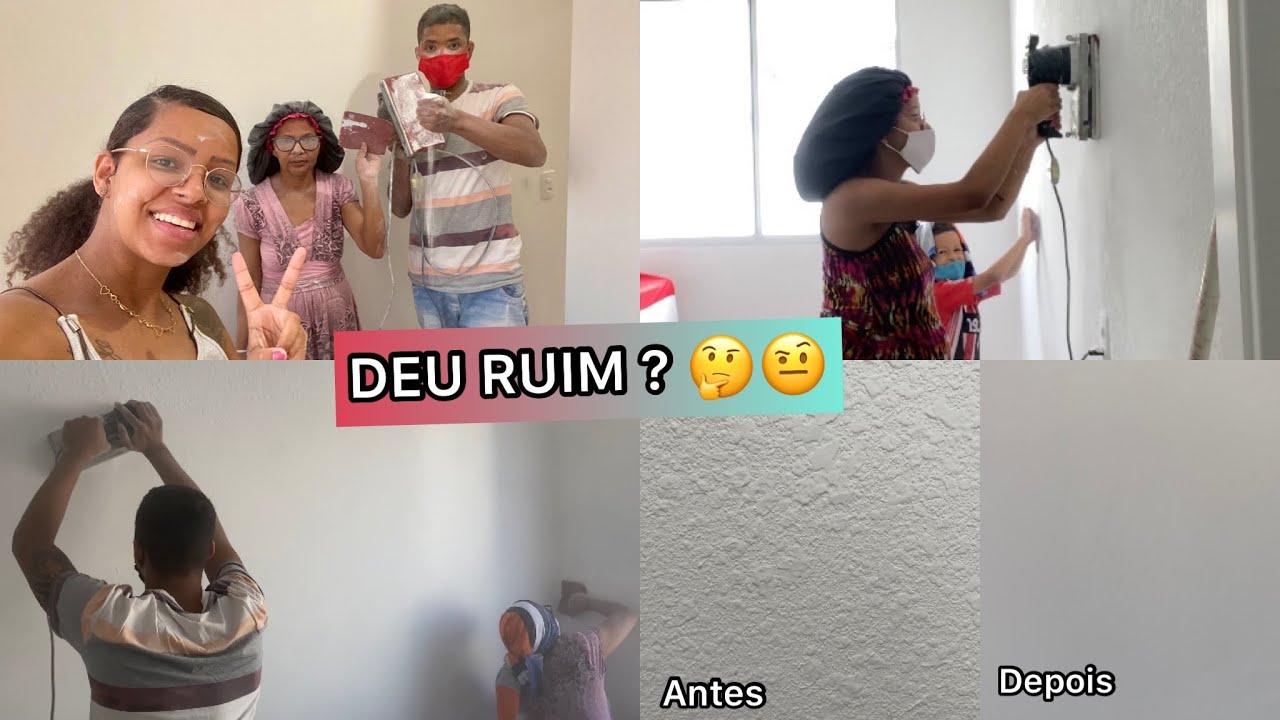 TIRANDO A TEXTURA DAS PAREDES DO QUARTO DAS CRIANÇAS 😅 #apartamento #construtoratenda