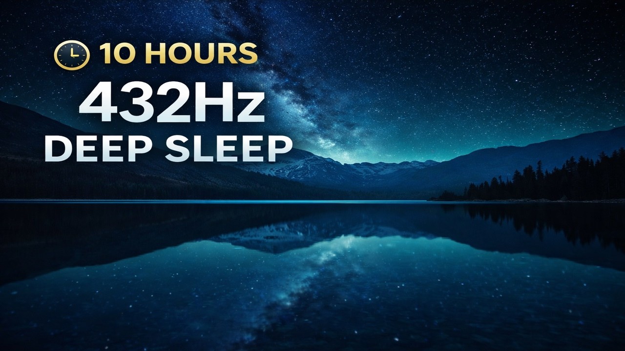 10 Hours Deep Sleep 432Hz 🌌 Calm Night Lake & Ambient Water Sounds