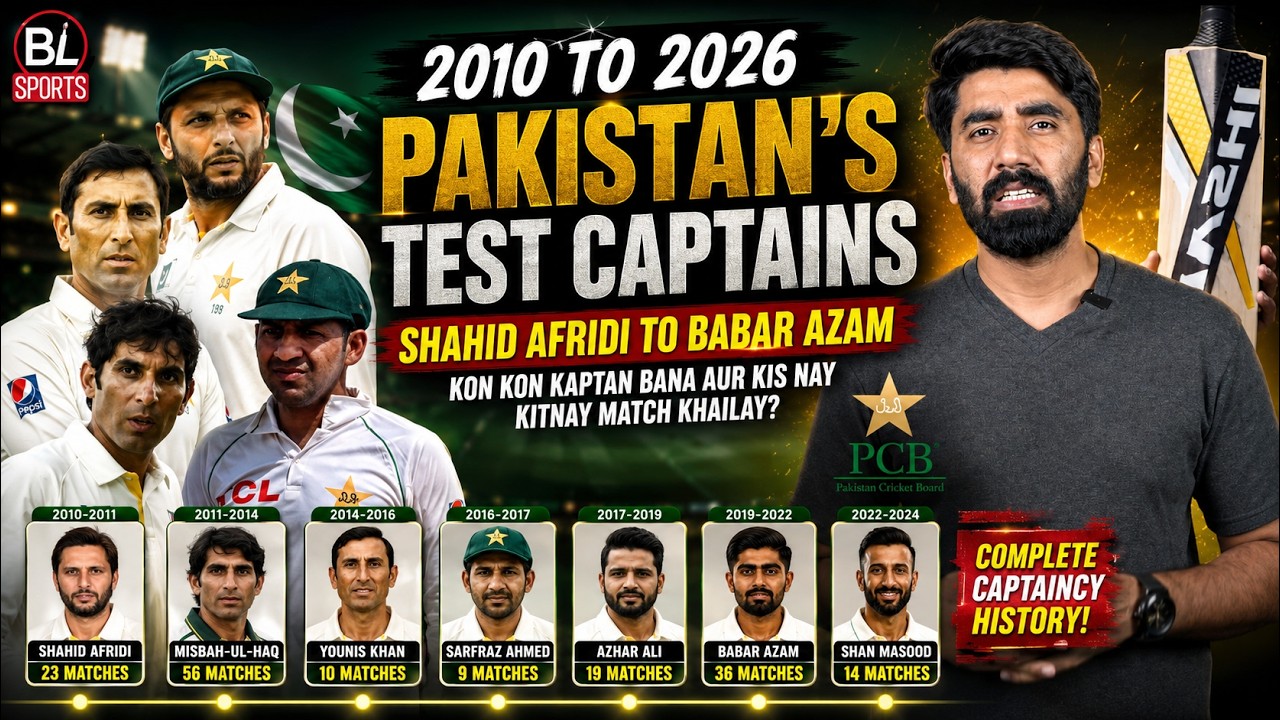 2010 Se 2026 Tak Pakistan Ke Test Captains 🇵🇰 | Afridi Se Babar Azam Tak Poori Kahani