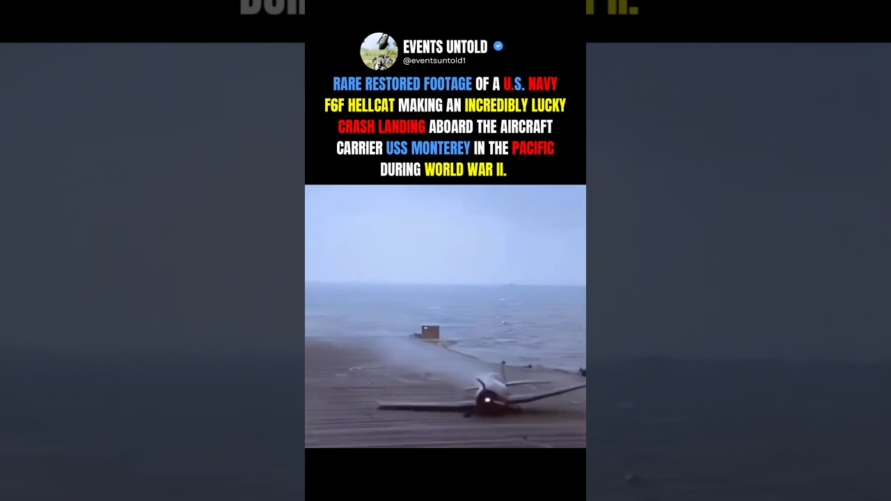 Incredible Crash Landing of an F6F Hellcat  #ww2 #shorts