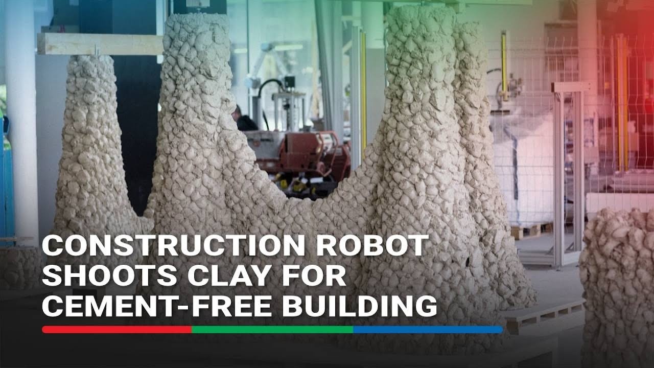 Construction robot shoots clay for cement-free building