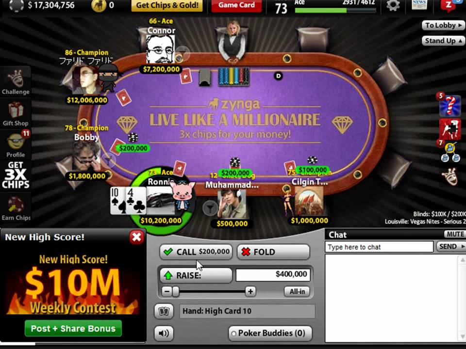 Zynga Poker wins on table with blind of 100K/200K