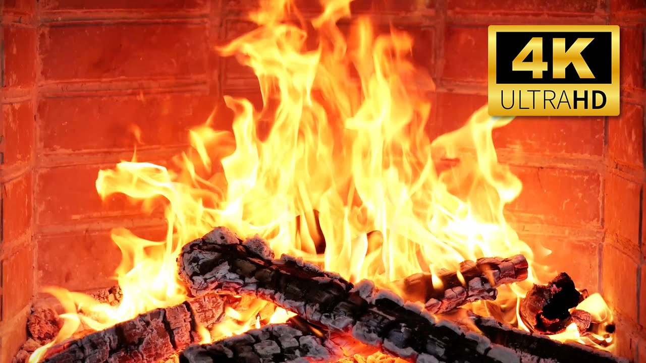 🔥 4K Fireplace (12 HOURS) - Burning Logs & Crackling Sounds for Evenings of Calm & Pure Relaxation