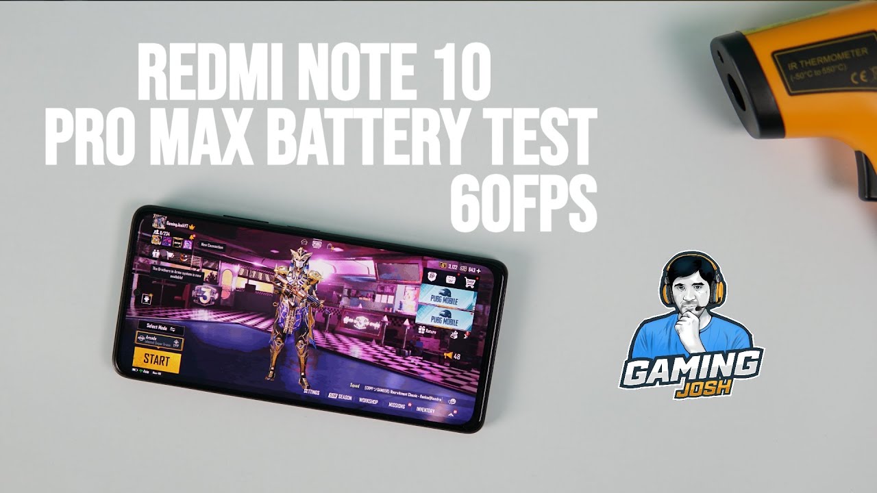 Redmi Note 10 Pro Max PUBG Battery Drain Test with Smooth + Extreme | Gaming Josh