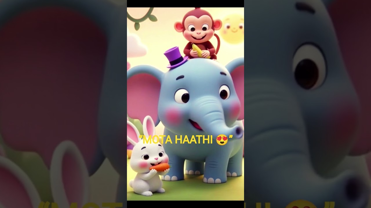 🐘 Mota Haathi Aaya Re Aaya 😍 | Funny Animal Rhymes for Kids | Hindi Cartoon Song