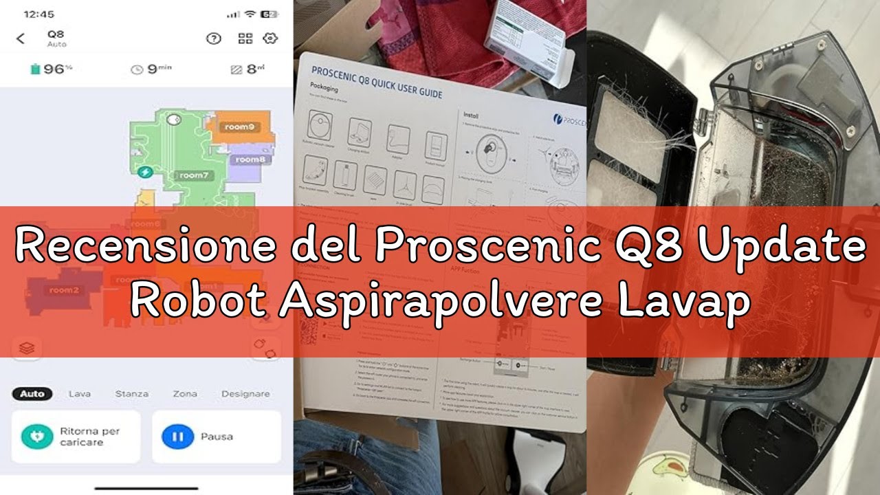 Recensione del Proscenic Q8 Update Robot Aspirapolvere Lavapavimenti con Mappatura, Robot Pavimenti