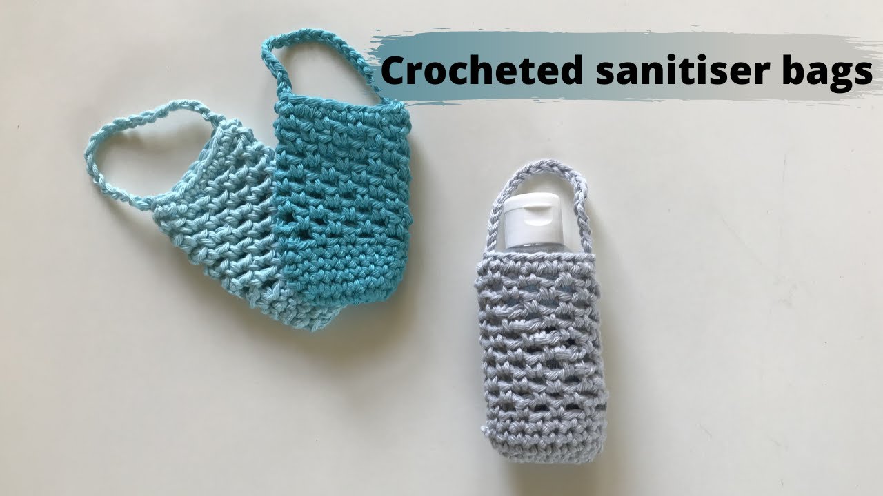 HOW TO CROCHET: DIY hand sanitiser holder/cosy back to school. Free tutorial crochet for beginners.