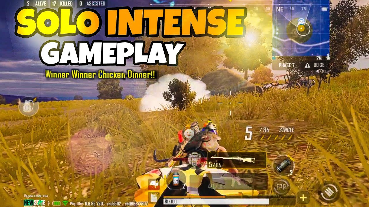 NEW STATE MOBILE: Solo Intense Gameplay With chicken dinner🍗🍽️