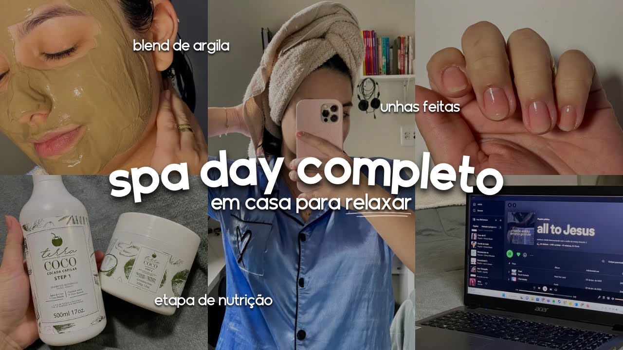 spa day completo em casa para relaxar em dia chuvoso - cabelo, pele e unhas 🩶