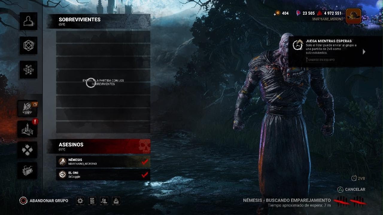 Dead by Daylight 8 vs 2 Tratando de matar a alguien