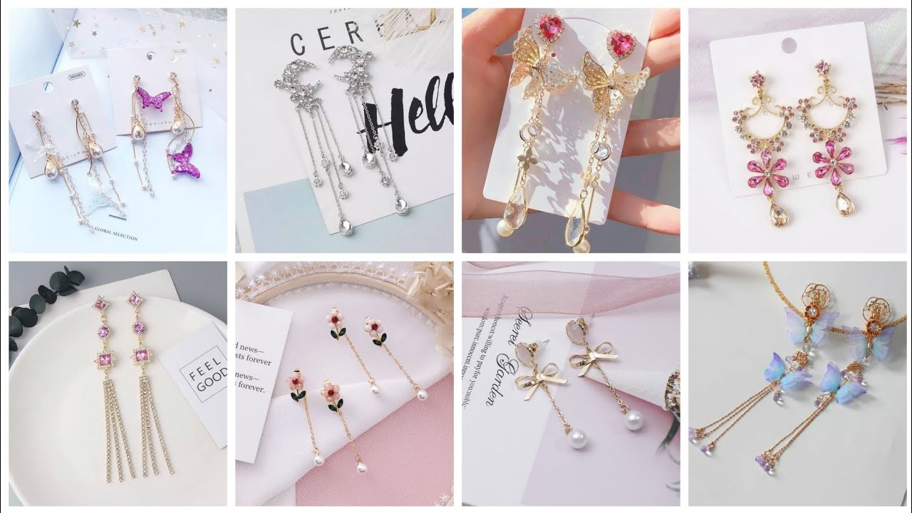 very stylish long earrings/heavy earrings design ideas for girls