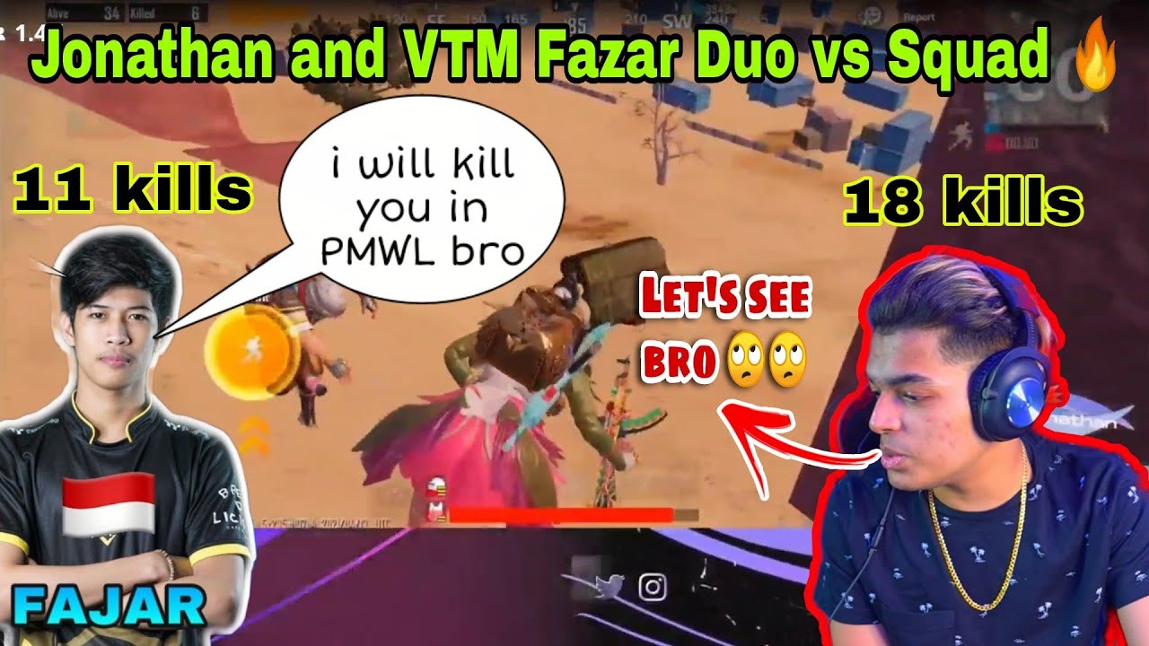 jonathan showing why he is best 🙏🏼🙏🏼  in world. Fazar challenged jonathan in PMWL?? 😱😱