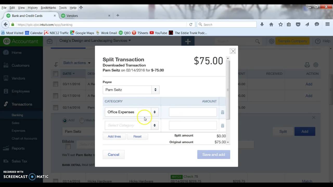Posting Bank Transactions- Quickbooks Online
