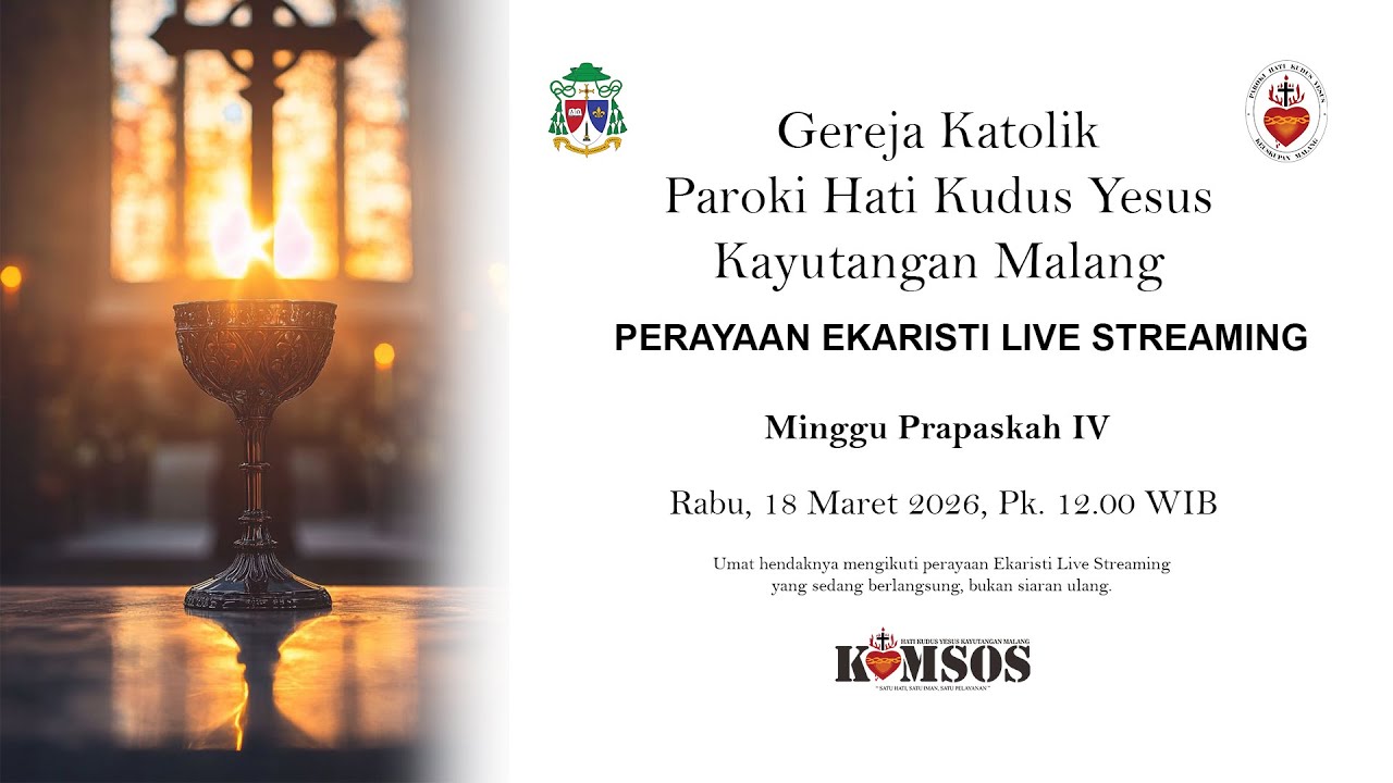 Misa Streaming || Minggu Prapaskah IV || Rabu, 18 Maret 2026 Pk 12.00