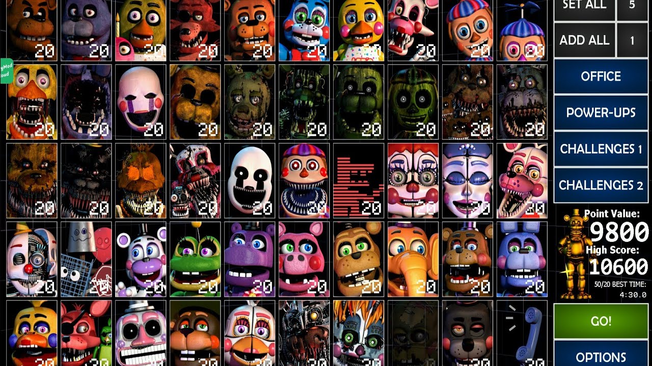 Bütün FNaF karakter vs Ben (ABONEYİ KIRIN)