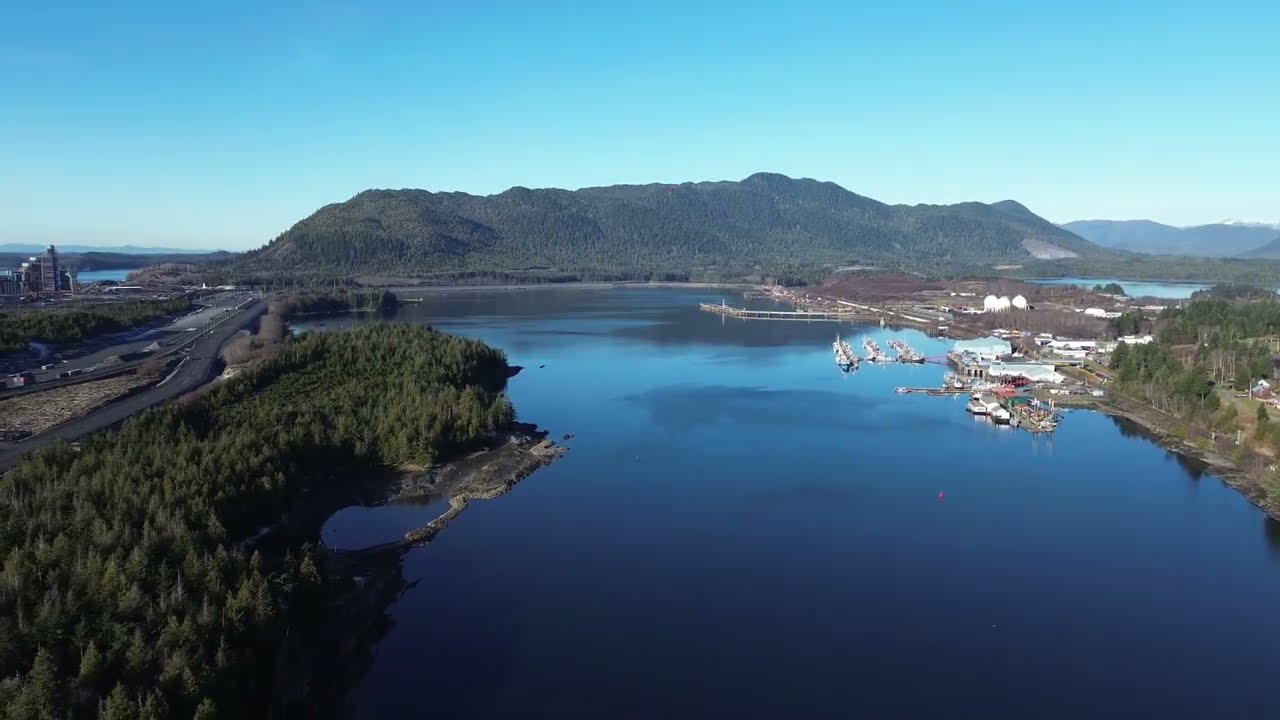 Peaceful Aerial Views of Port Edward and Rupert, BC