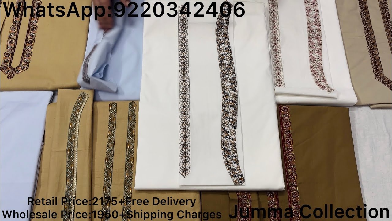 Pakistani Kurta Pajama | Pasha Kurta Collection | Original Pathani Embroidered Cotton Kurta Pajama