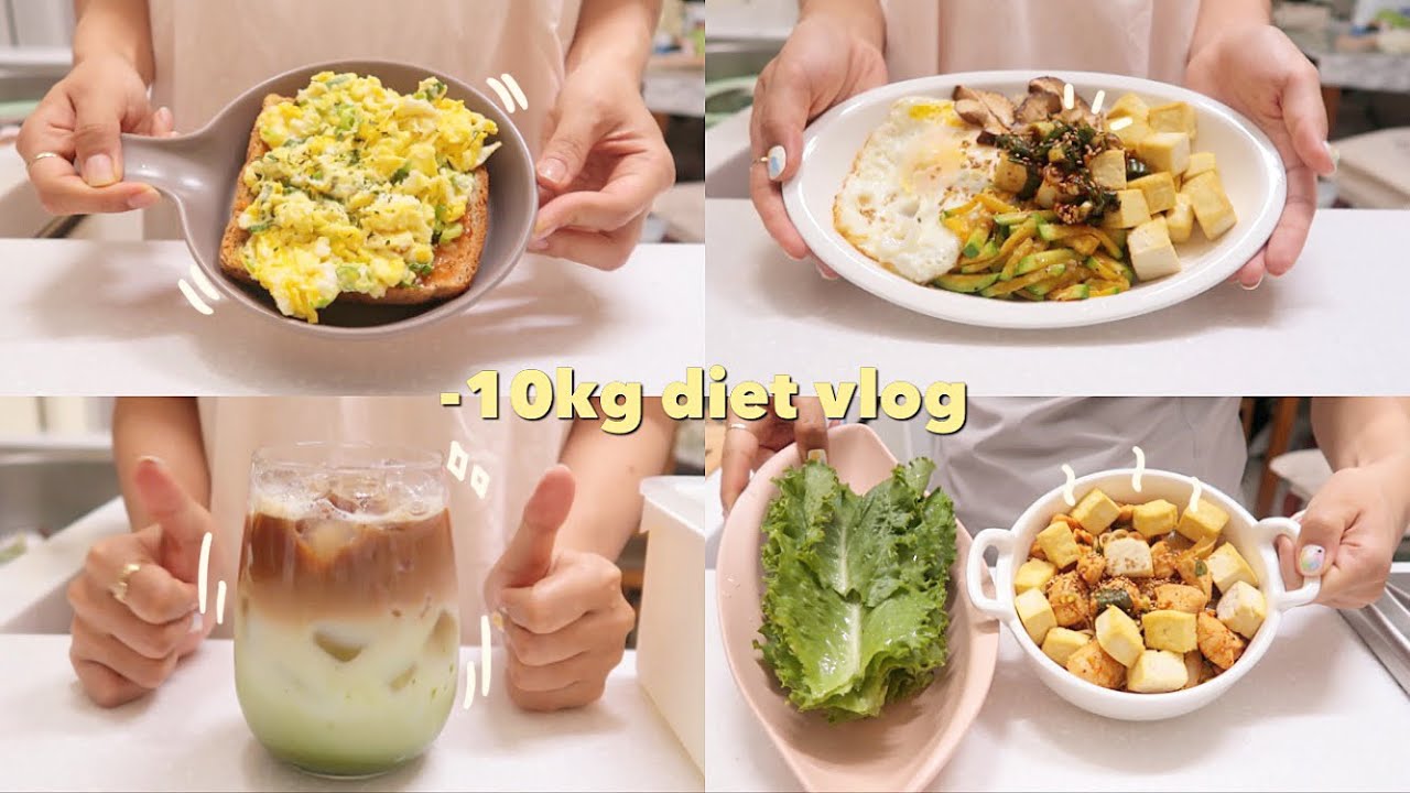 SUB)👩🏻‍🍳누구나 맛있게 만드는 지속가능한 다이어트식단 요리브이로그(대파토스트,두부비빔밥,콩나물닭볶이)mukbang|food vlog|간헐적단식|다이어트레시피|slow diet