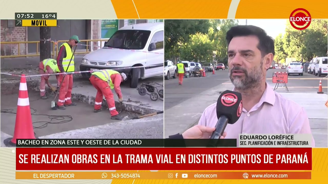 Se realizan obras en la trama vial en distintos puntos de Paraná - 10/03/26