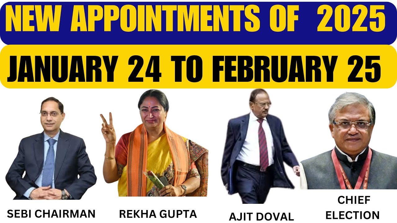 NEW APPOINTMENTS 2025 | नई नियुक्तियाँ 2025 | CURRENT AFFAIRS