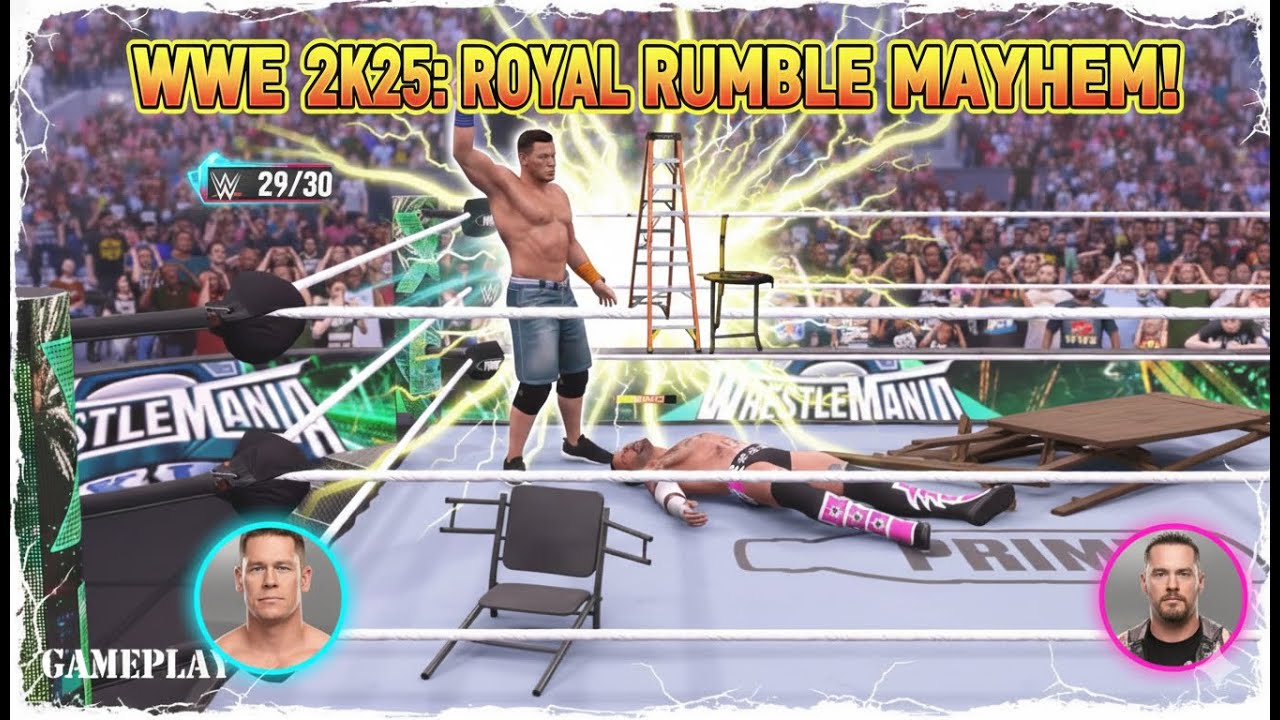 WWE 2K25 Royal Rumble Match | 10-Man Over-The-Top-Rope Elimination Chaos! 🔥