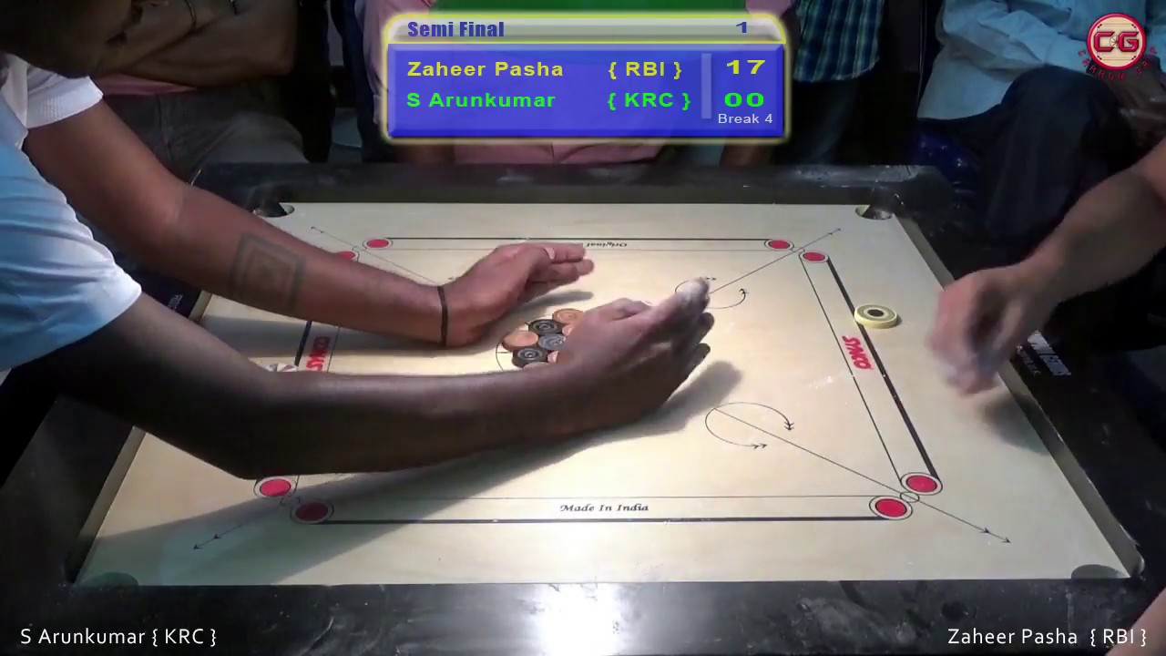 SF Set 1 Zaheer Pasha Vs Arun Kumar 32th Annual Karnataka State Carrom Championship 2017-18