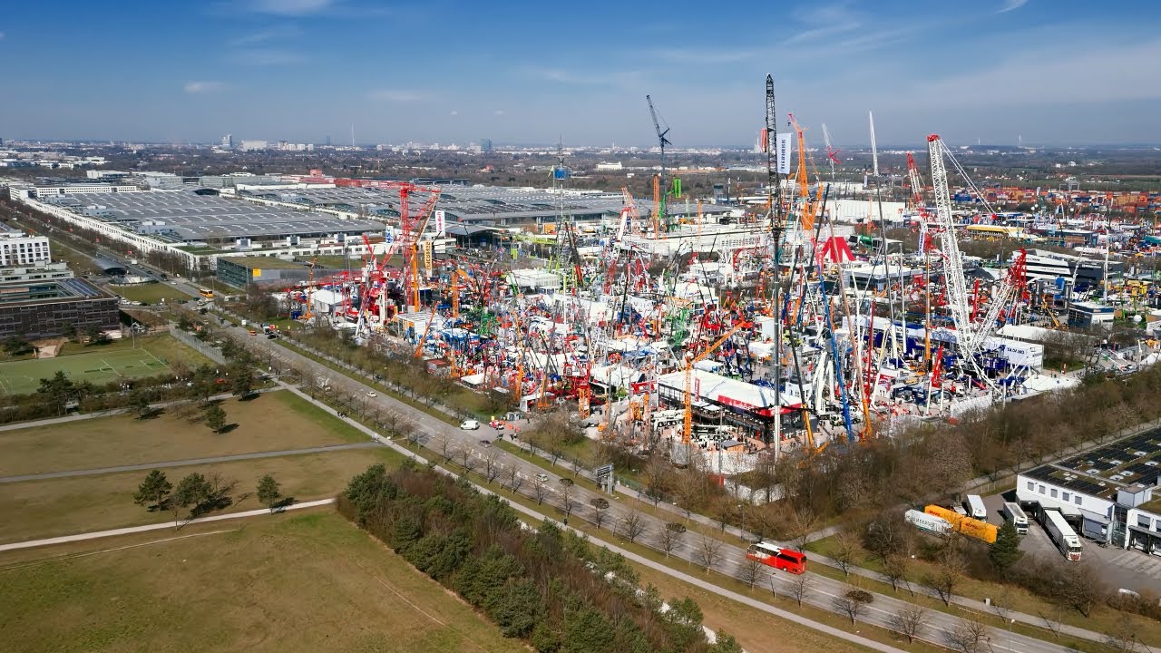 Exclusive Bauma 2025 Drone Video &ndash; Buy HD/4K Stock Footage for Commercial Use - Fair Aerial Shots