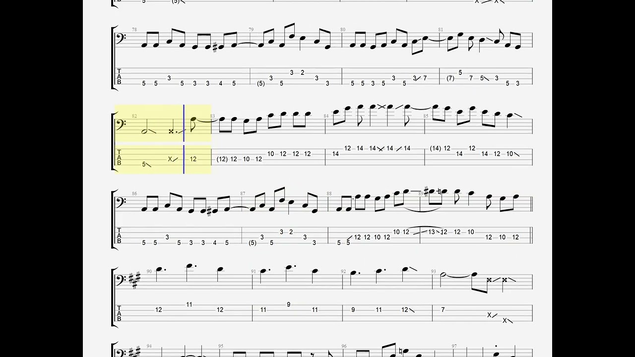 せーので跳べって言ってんの!　ベースTAB譜